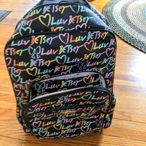 Betsey Johnson logo print leather backpack